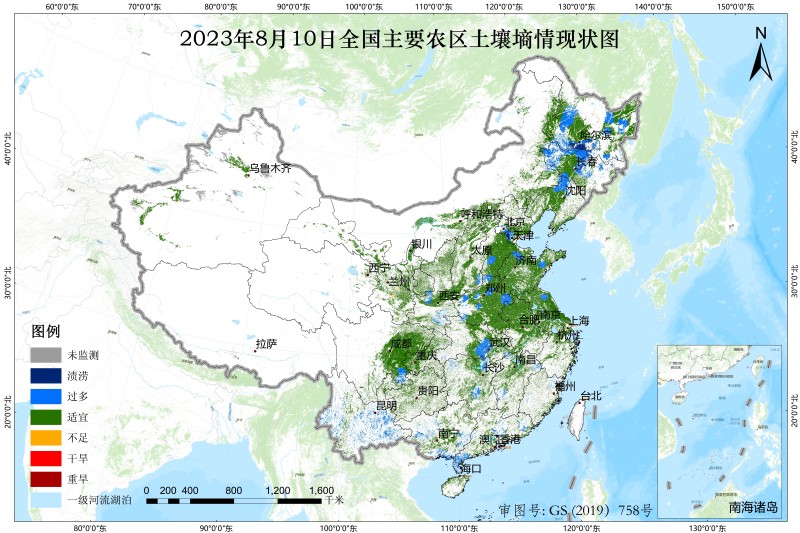 东北墒情过多局地渍涝 西北华北大部墒情适宜